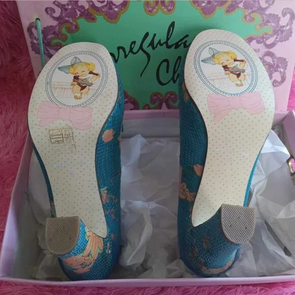 IRREGULAR CHOICE Chica Faux Snakeskin Floral Tropical Retro NW w/Box size 10 - Picture 6 of 8